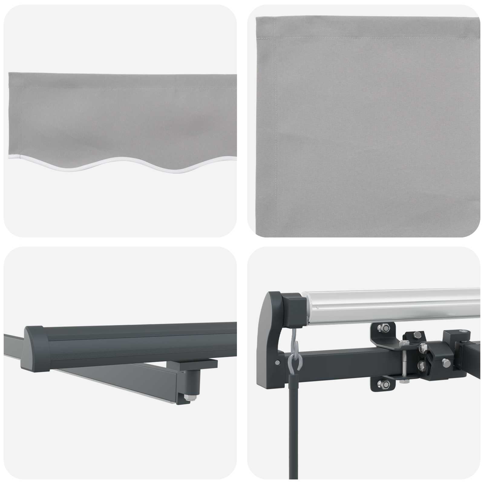 Inklapbaar Zonnescherm Lichtgrijs 350 x 250 cm Stof – afbeelding 10