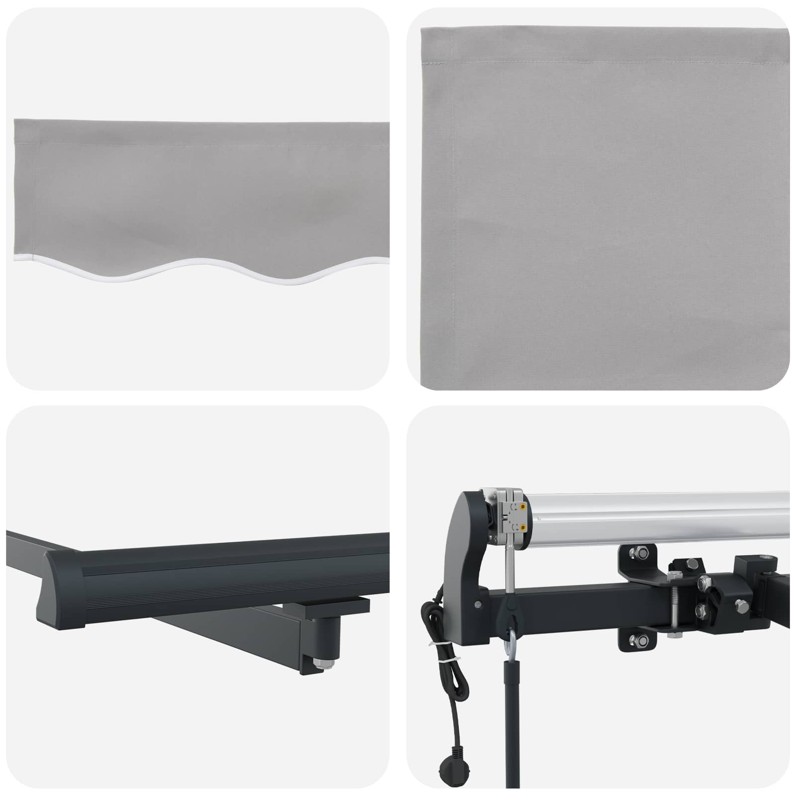 Inklapbaar Zonnescherm Lichtgrijs 350 x 250 cm – afbeelding 8