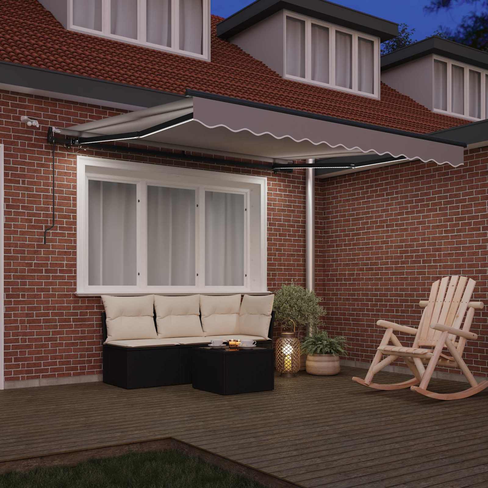 Luifeldoek Lichtgrijs 350 x 250 cm Polyester – afbeelding 3