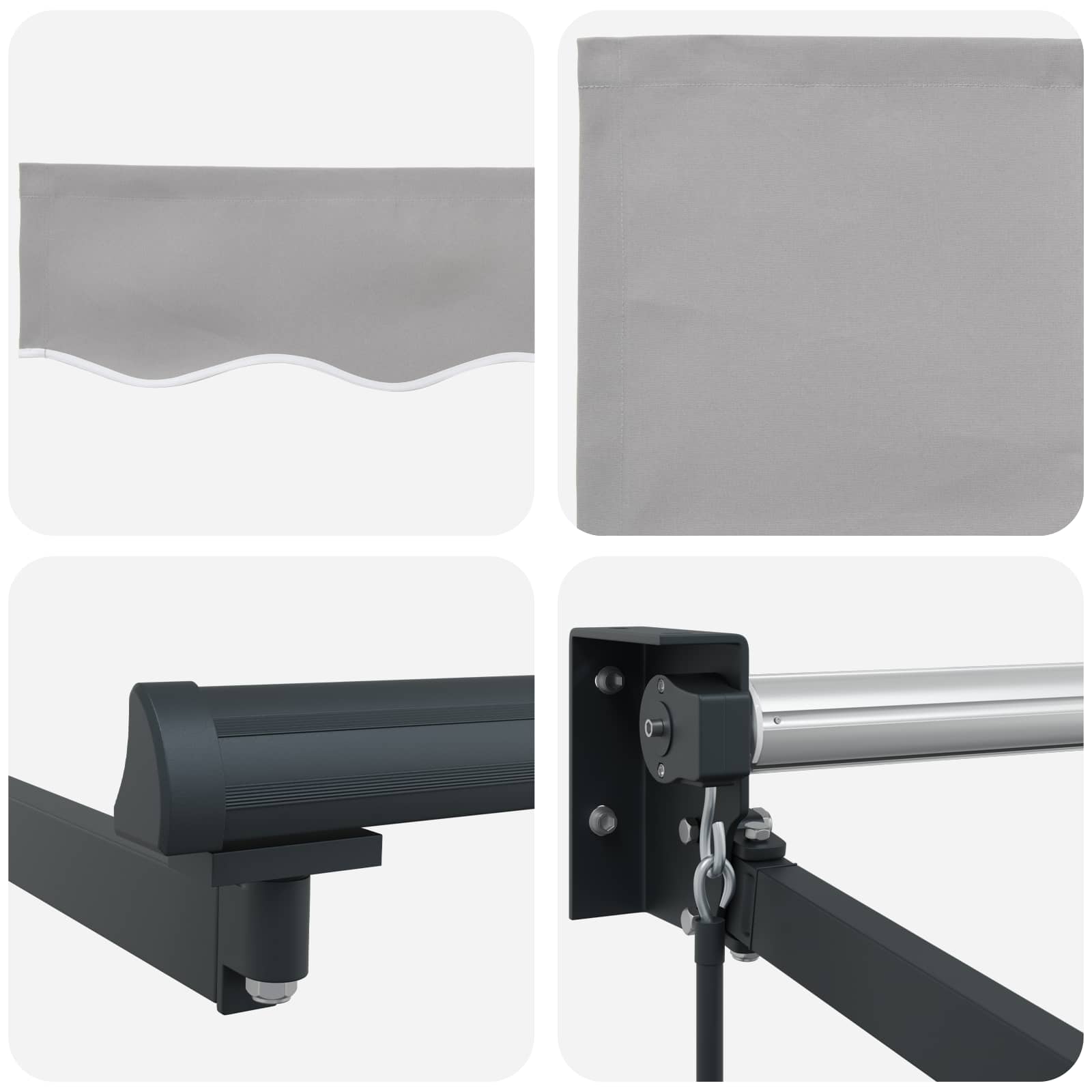 Inklapbaar Zonnescherm Lichtgrijs 350 x 250 cm – afbeelding 8