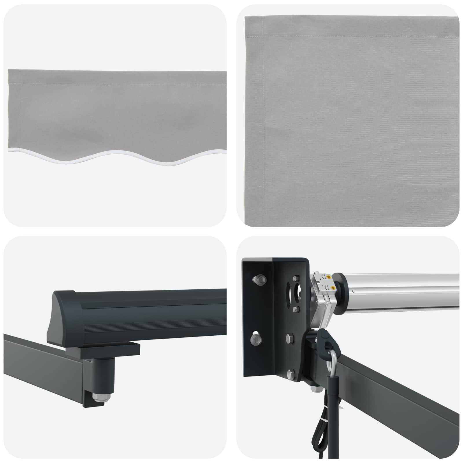 Inklapbaar Zonnescherm Lichtgrijs 350 x 250 cm – afbeelding 8