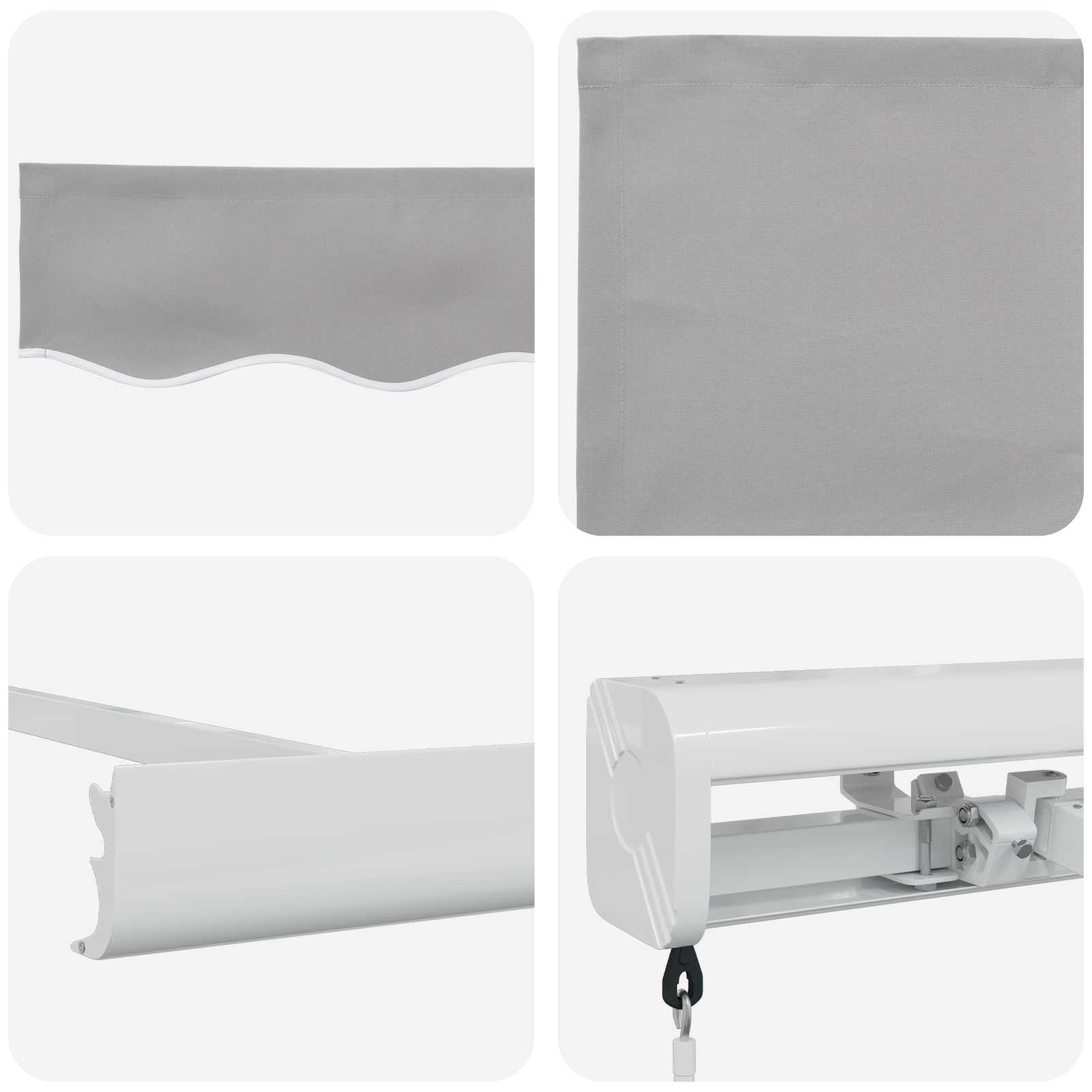 Inklapbaar Zonnescherm Lichtgrijs 350 x 250 cm Stof en Metaal – afbeelding 4