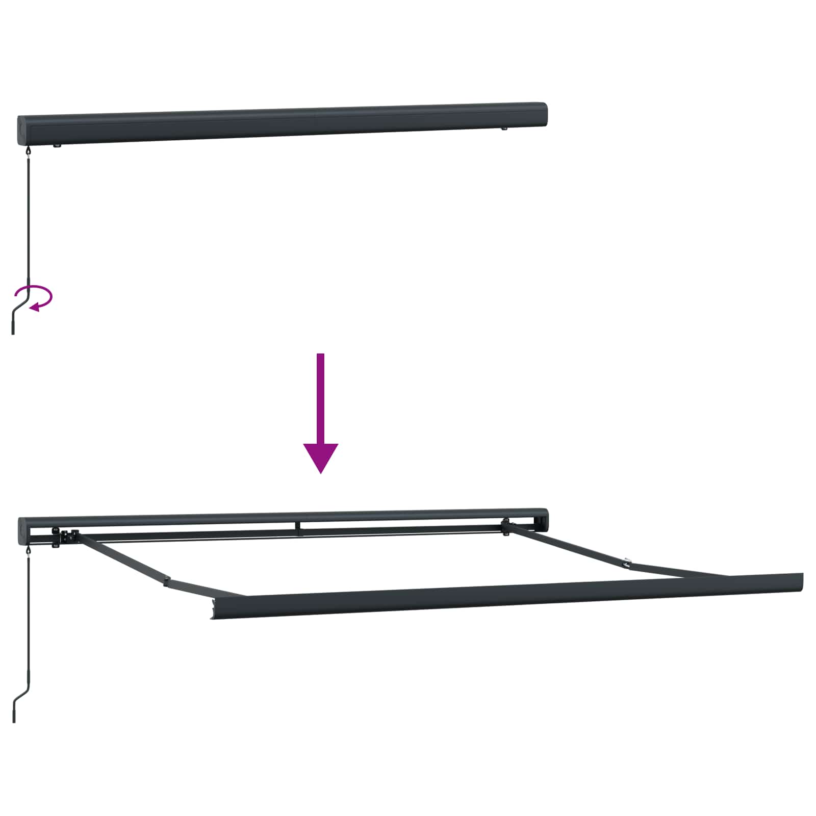 Inklapbaar Zonnescherm Lichtgrijs 350 x 250 cm Stof en Metaal – afbeelding 9