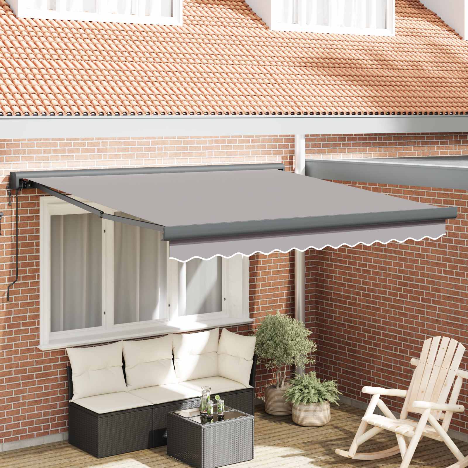 Markies Lichtgrijs 350 x 250 x 165 cm Polyester en Aluminium – afbeelding 1