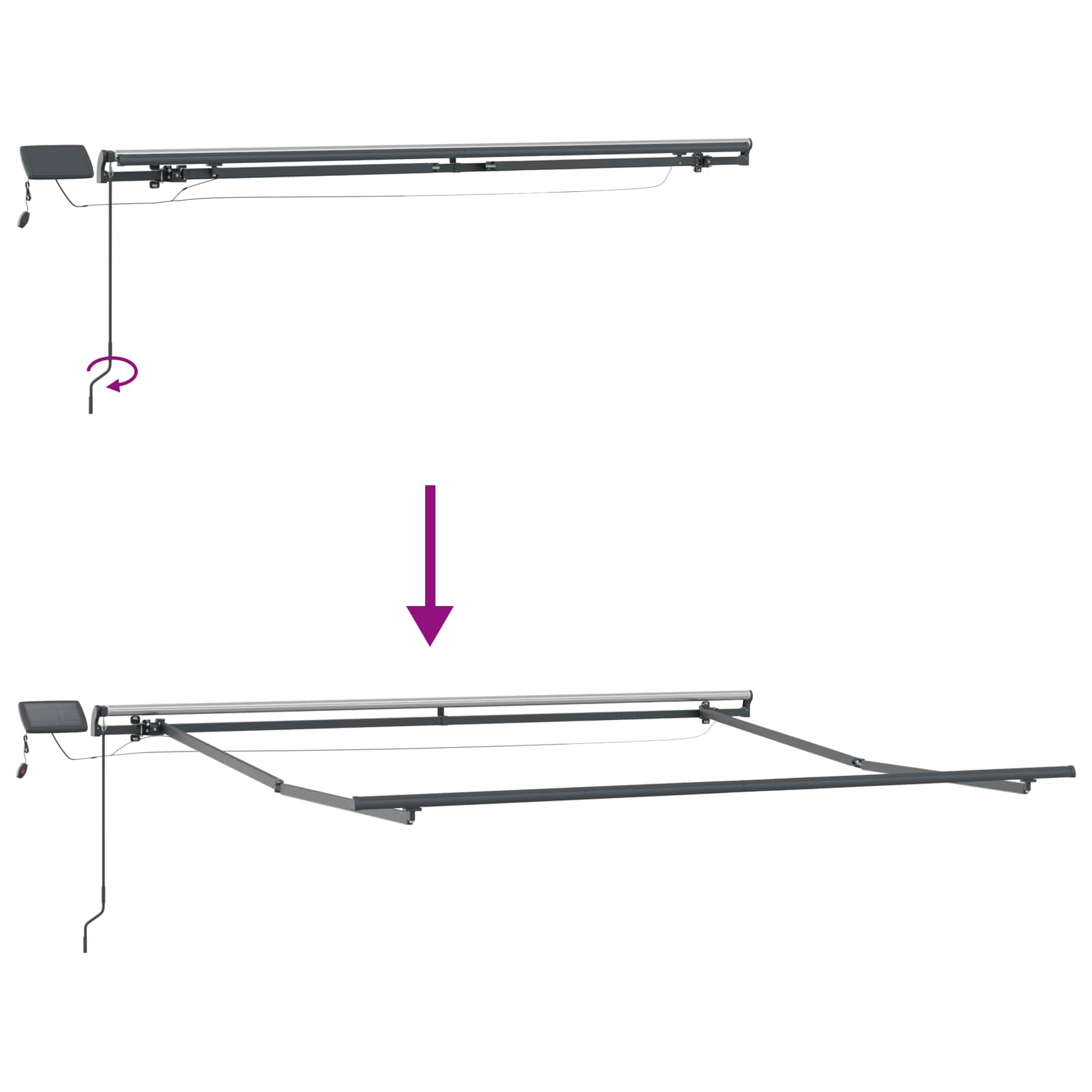 Inklapbaar Zonnescherm Groen en geel 350 x 250 cm Stof – afbeelding 8