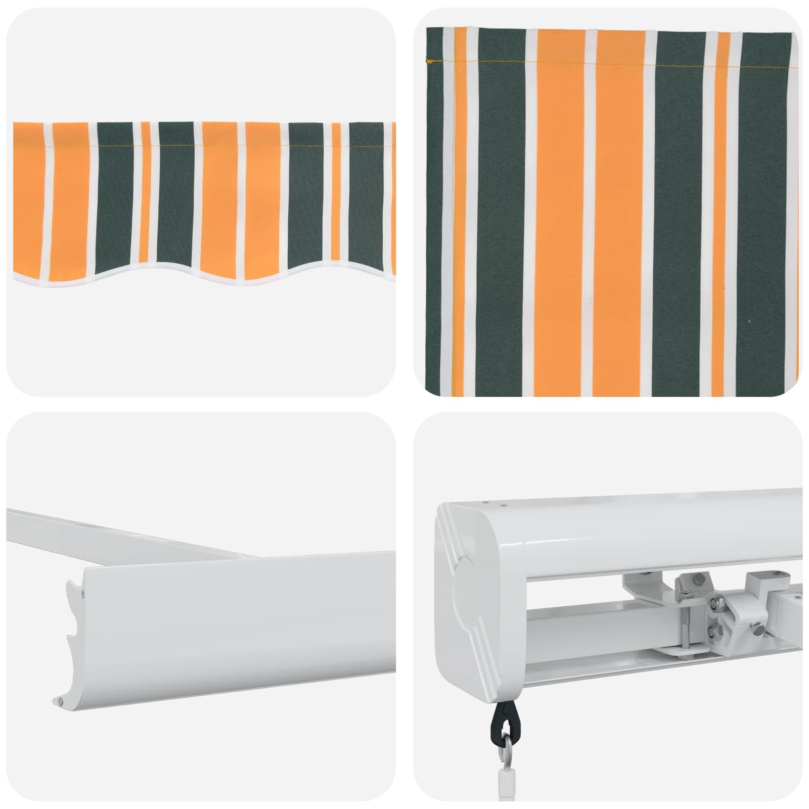 Inklapbaar Zonnescherm Multikleur 350 x 250 cm Stof en Metaal – afbeelding 4