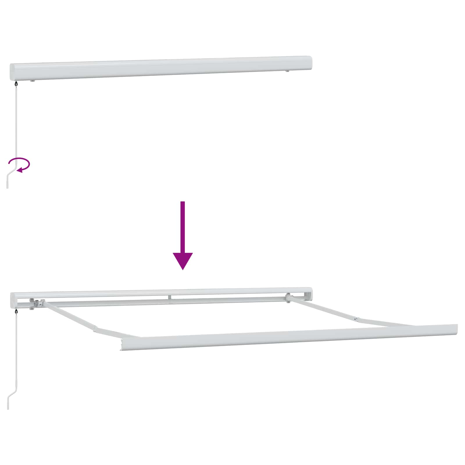 Inklapbaar Zonnescherm Multikleur 350 x 250 cm Stof en Metaal – afbeelding 5