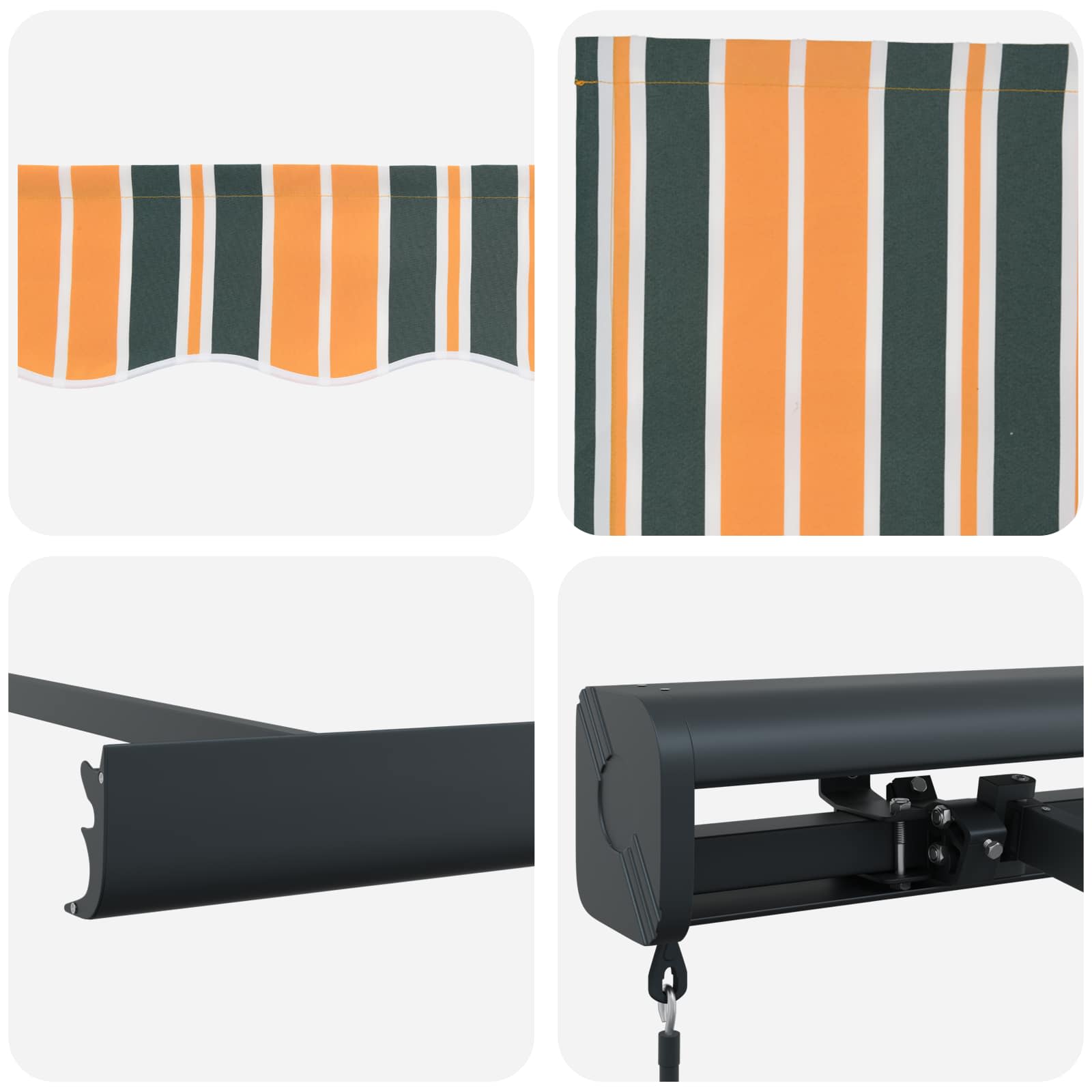 Inklapbaar Zonnescherm Multikleur 350 x 250 cm Stof en Metaal – afbeelding 6