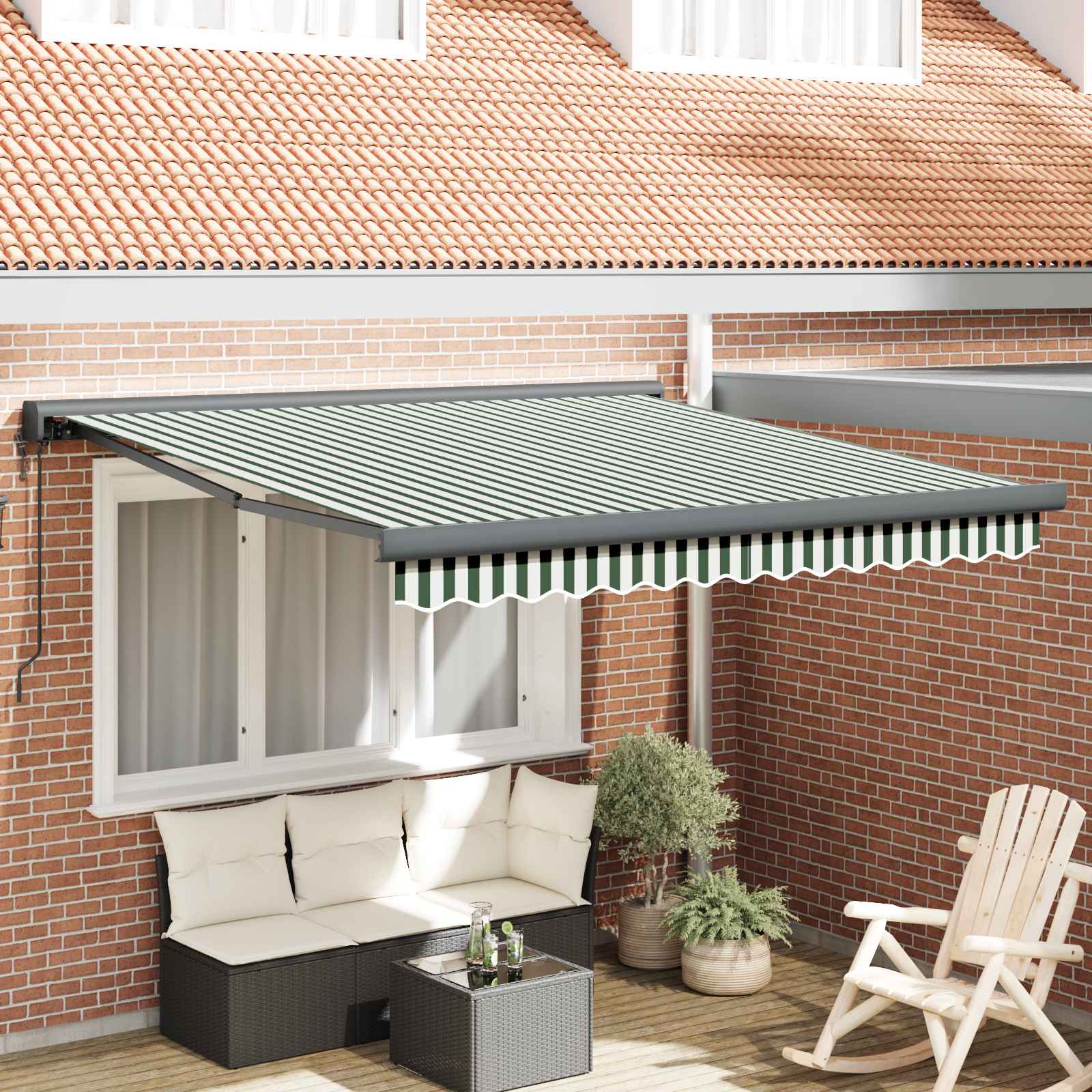 Markies Groen en Wit 350 x 250 x 165 cm Polyester en Aluminium