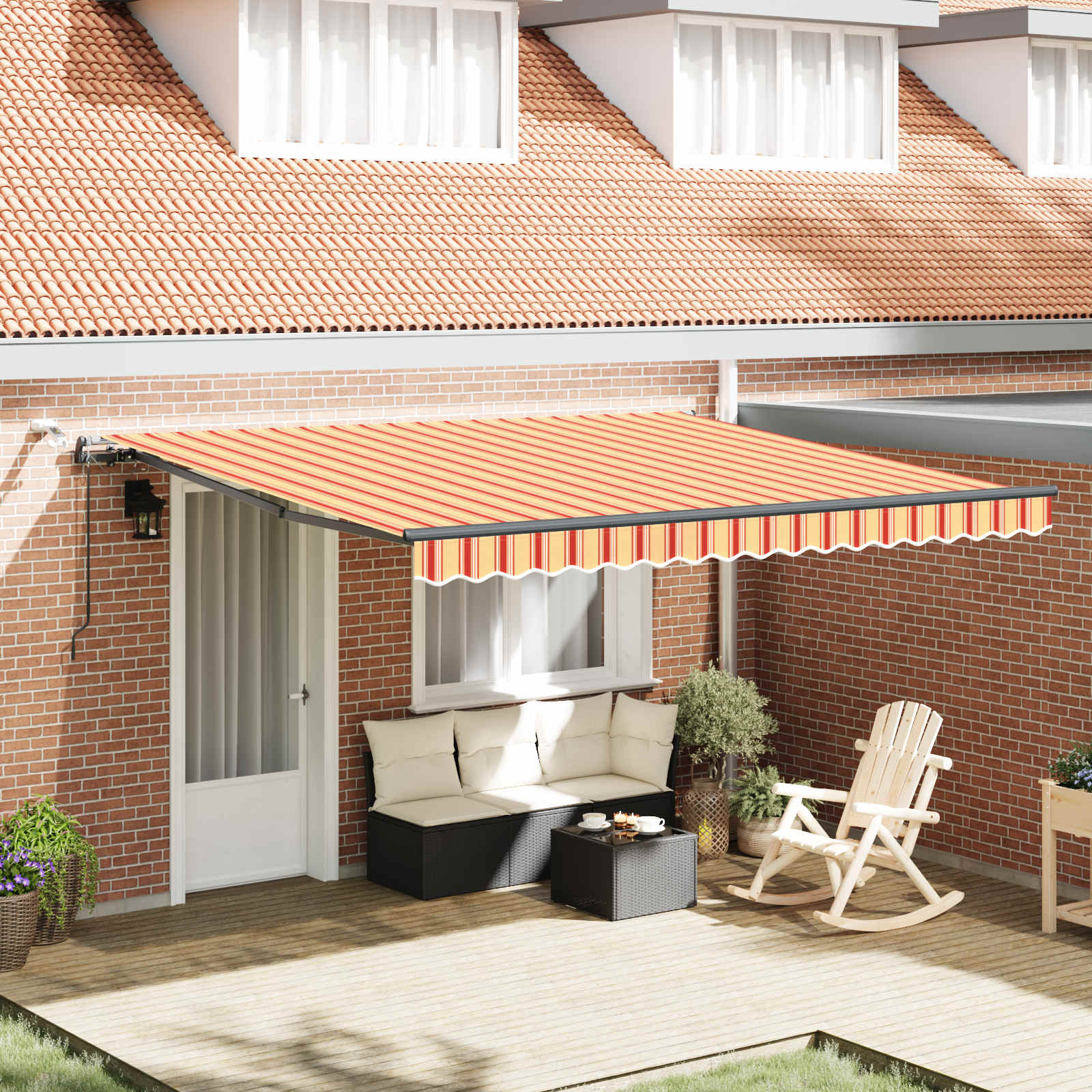 Luifeldoek Geel en Oranje 400 × 300 cm Polyester