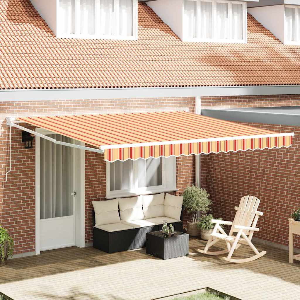Inklapbaar Zonnescherm Geel en Oranje 400 × 300 cm – afbeelding 1