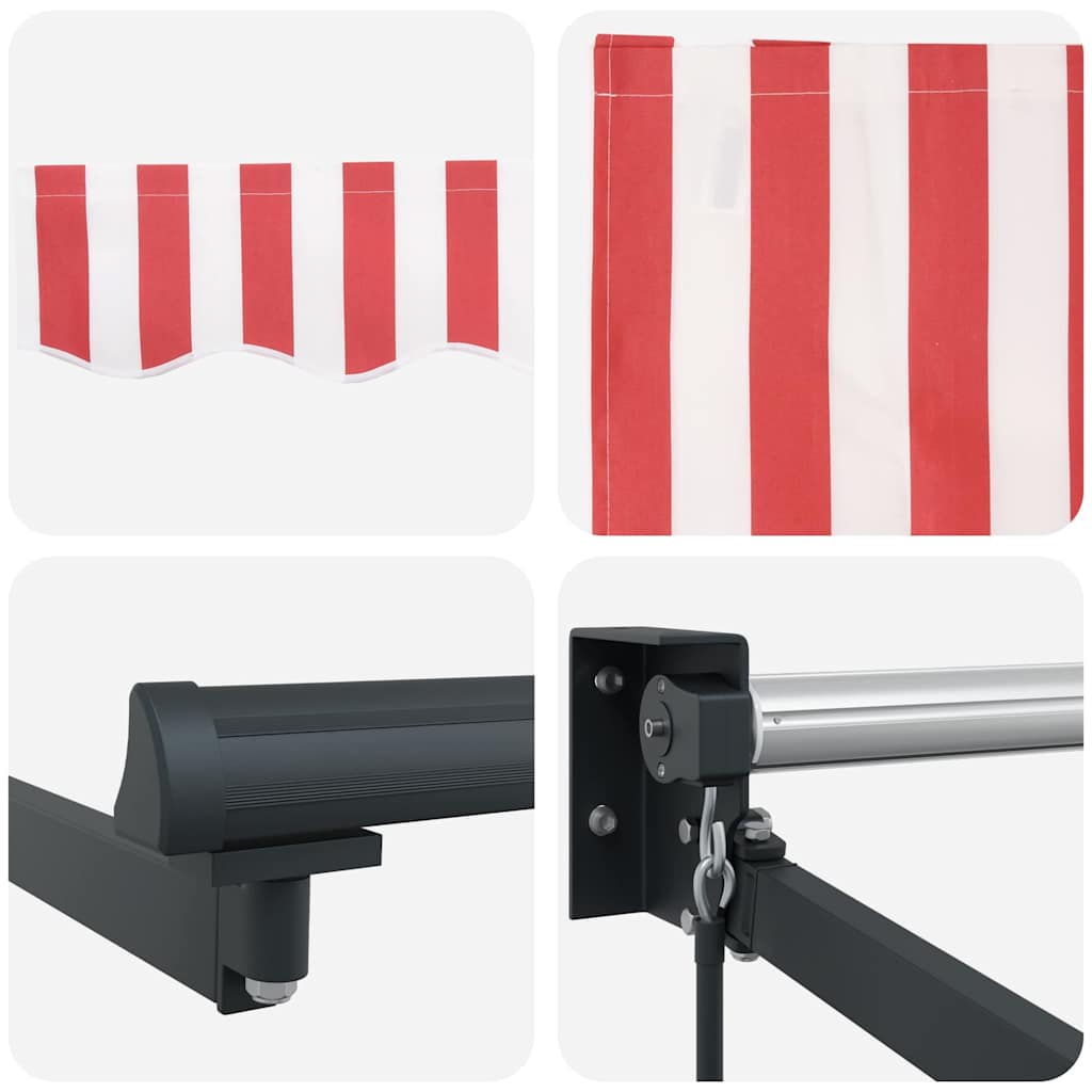 Inklapbaar Zonnescherm Rood en Wit 400 × 300 cm – afbeelding 8