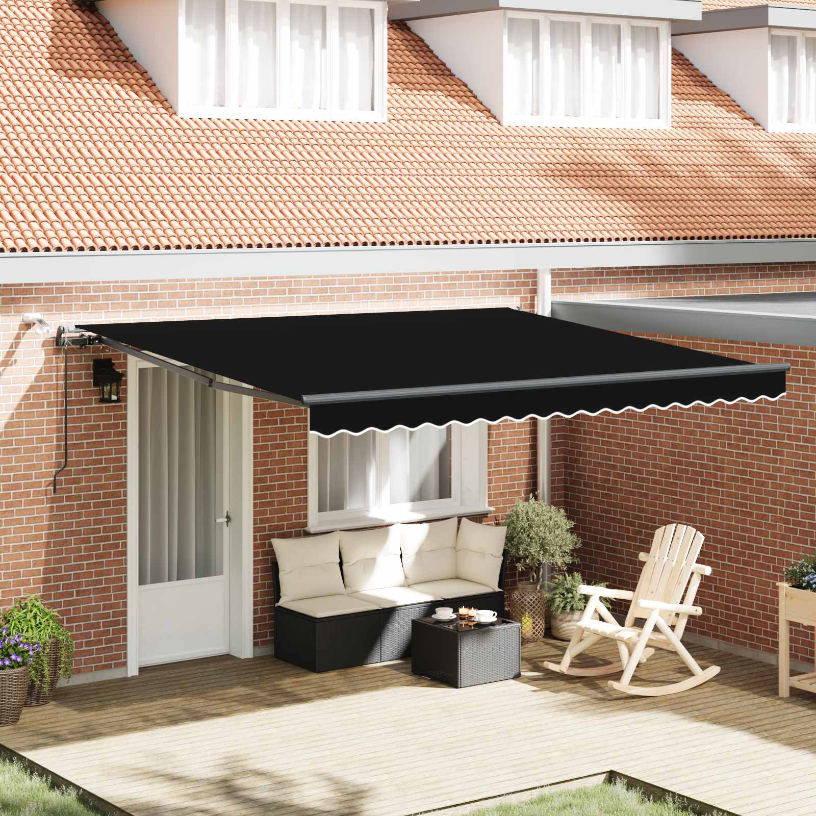 Luifeldoek met Zwart 400 × 300 cm Polyester