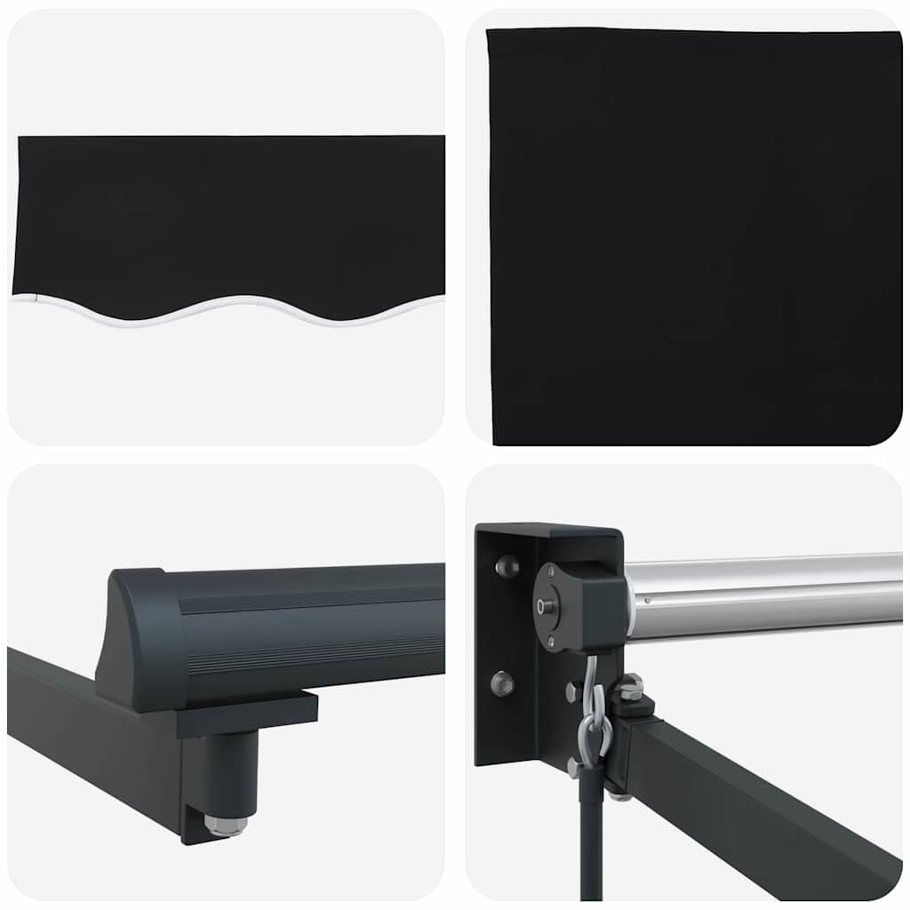 Inklapbaar Zonnescherm Zwart 400 × 300 cm – afbeelding 8