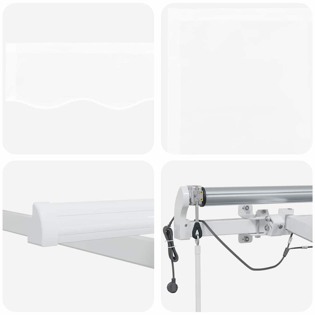 Inklapbaar Zonnescherm Wit 400 × 300 cm Polyester en Metaal – afbeelding 10