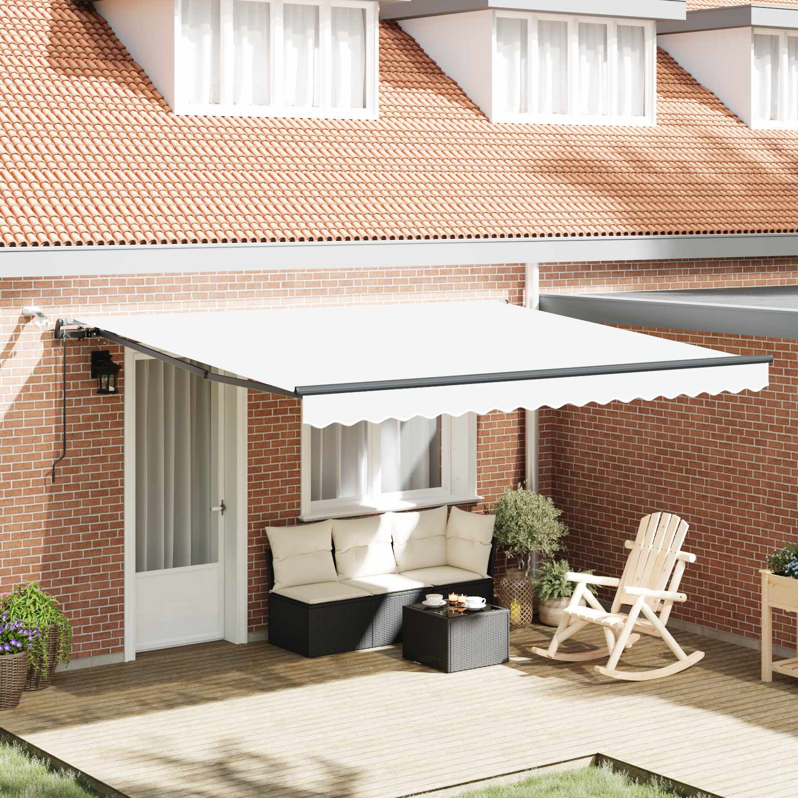 Luifeldoek met Wit 400 × 300 cm Polyester