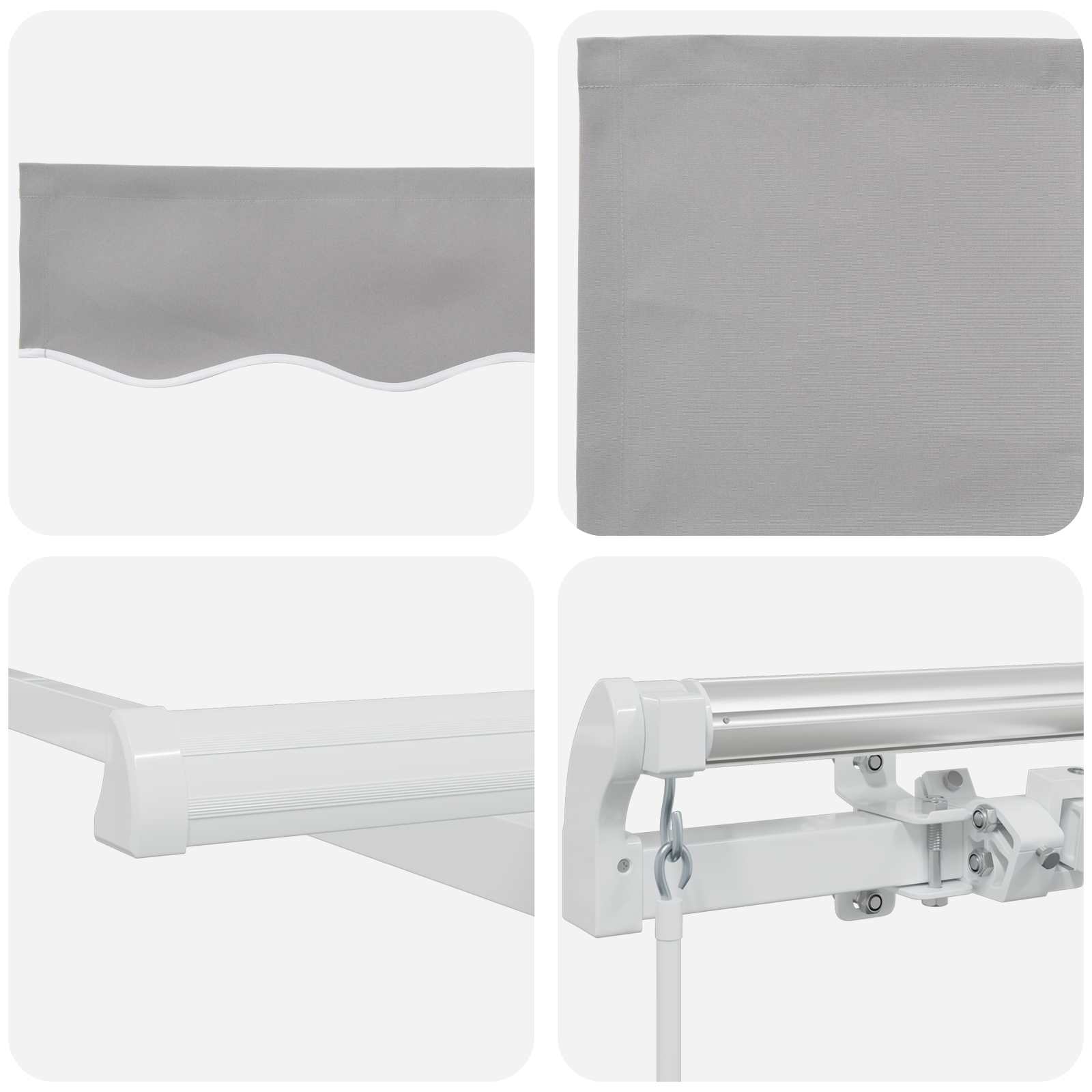 Inklapbaar Zonnescherm Lichtgrijs 400 × 300 cm – afbeelding 4