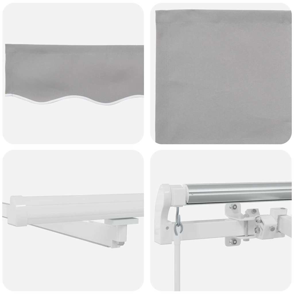 Inklapbaar Zonnescherm Lichtgrijs 400 × 300 cm Stof en Staal – afbeelding 11