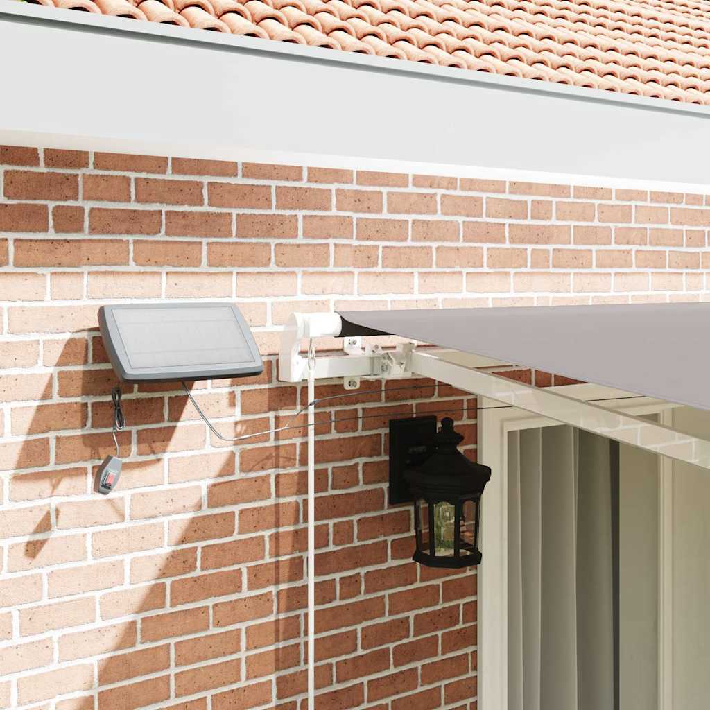 Inklapbaar Zonnescherm Lichtgrijs 400 × 300 cm Stof en Staal – afbeelding 4