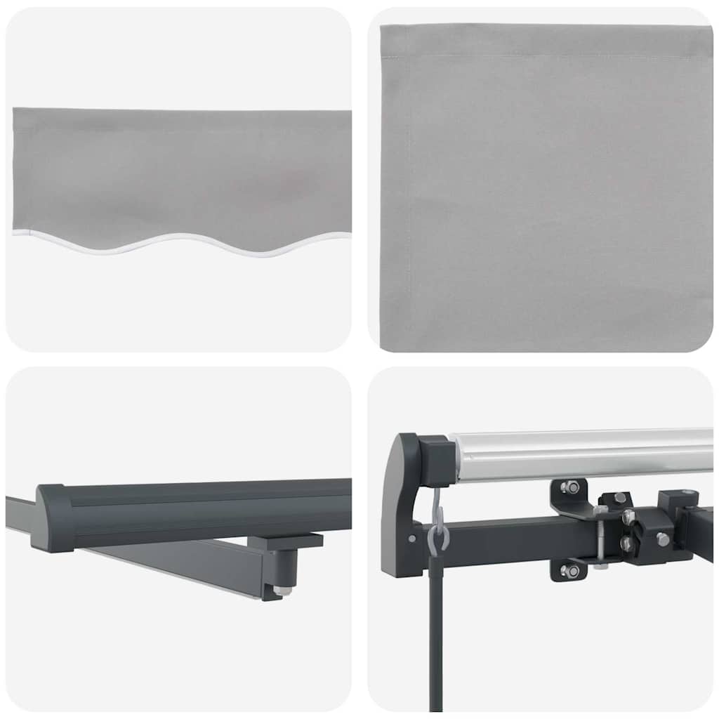 Inklapbaar Zonnescherm Lichtgrijs 400 ×300 cm Stof – afbeelding 10