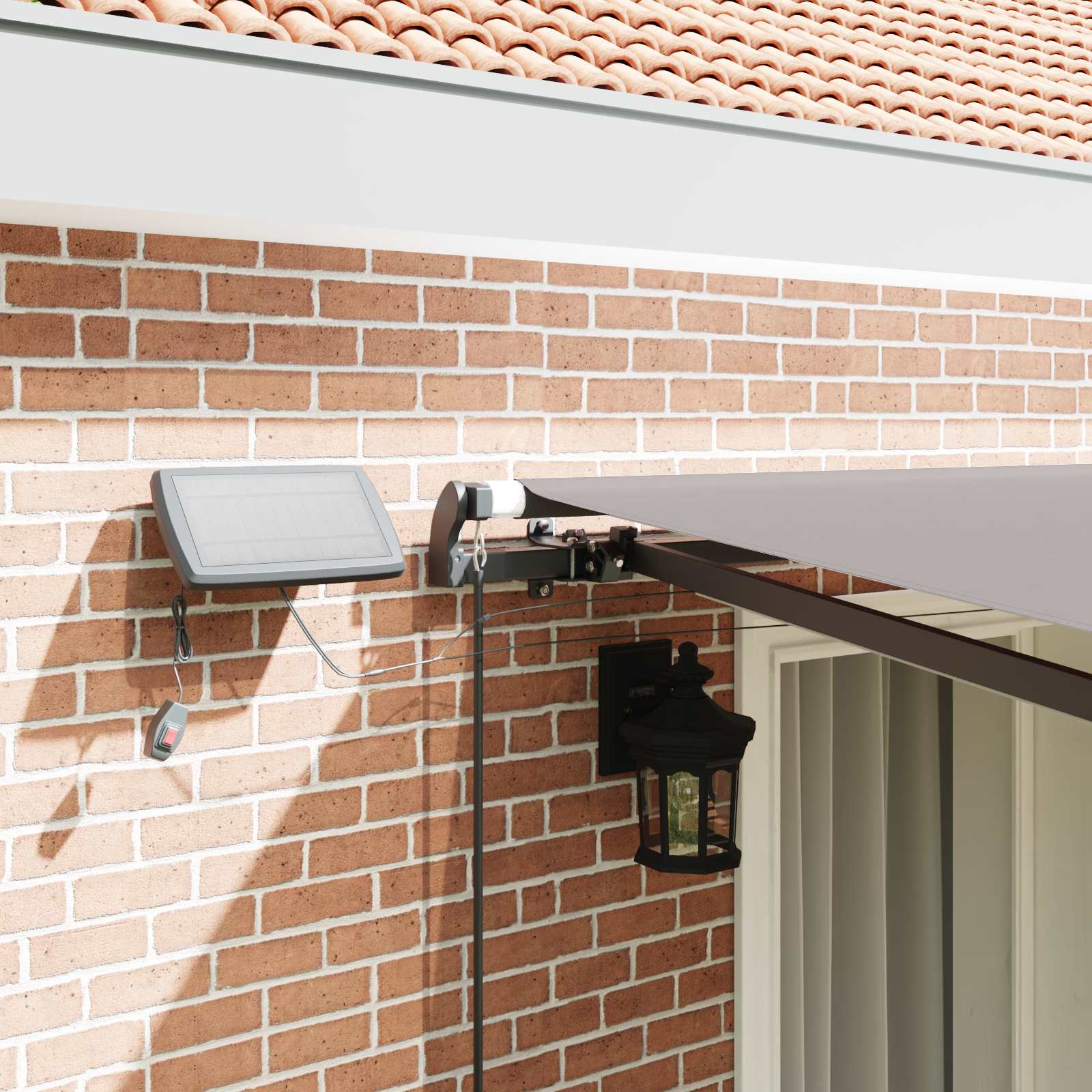 Inklapbaar Zonnescherm Lichtgrijs 400 ×300 cm Stof – afbeelding 4