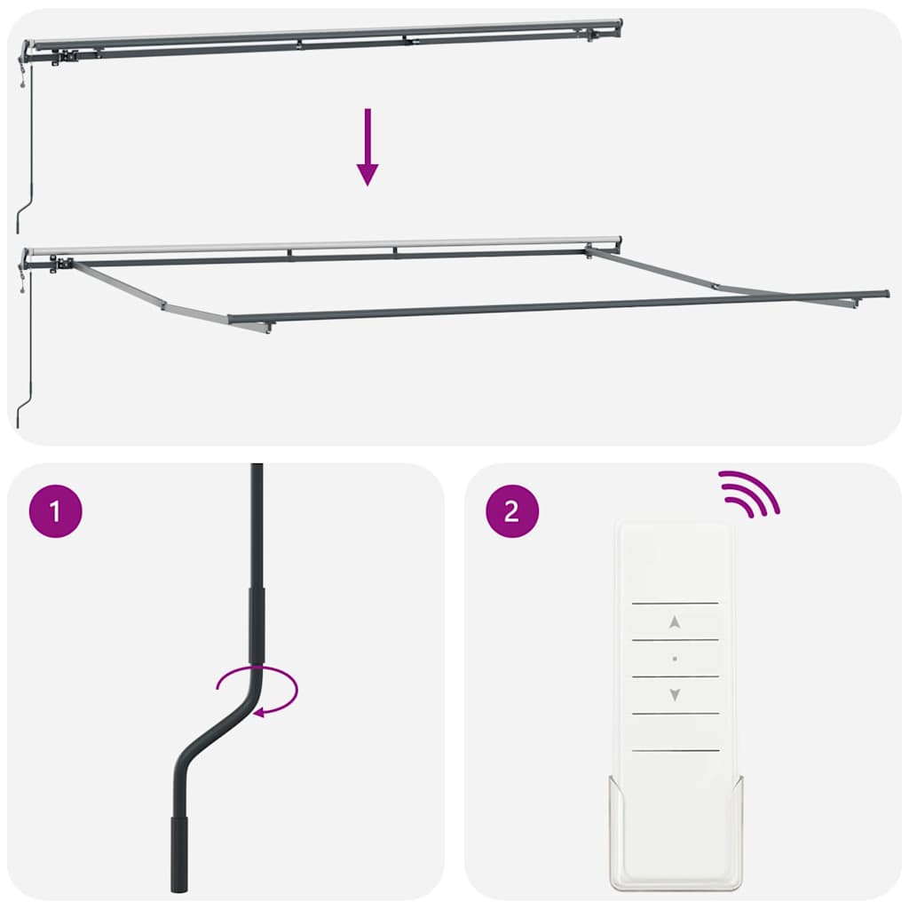 Inklapbaar Zonnescherm Lichtgrijs 400 × 300 cm – afbeelding 9