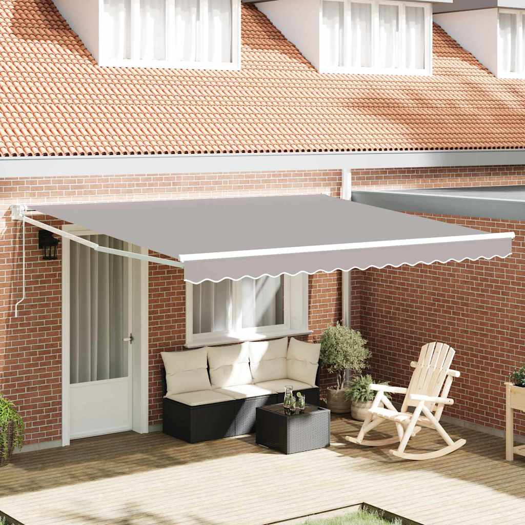 Elektrisch Uittrekbaar Zonnescherm Lichtgrijs 400 × 300 cm – afbeelding 1
