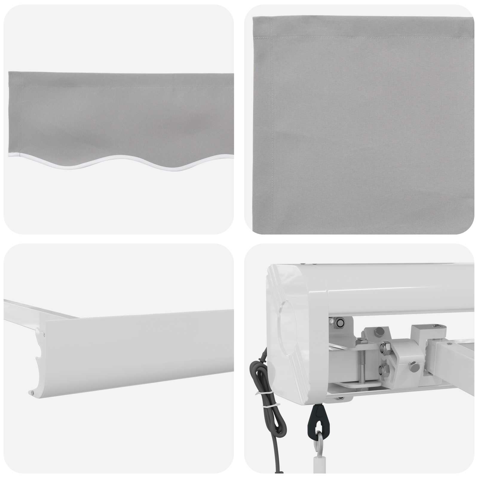 Inklapbaar Zonnescherm Lichtgrijs 400 × 300 cm Stof en Metaal – afbeelding 4