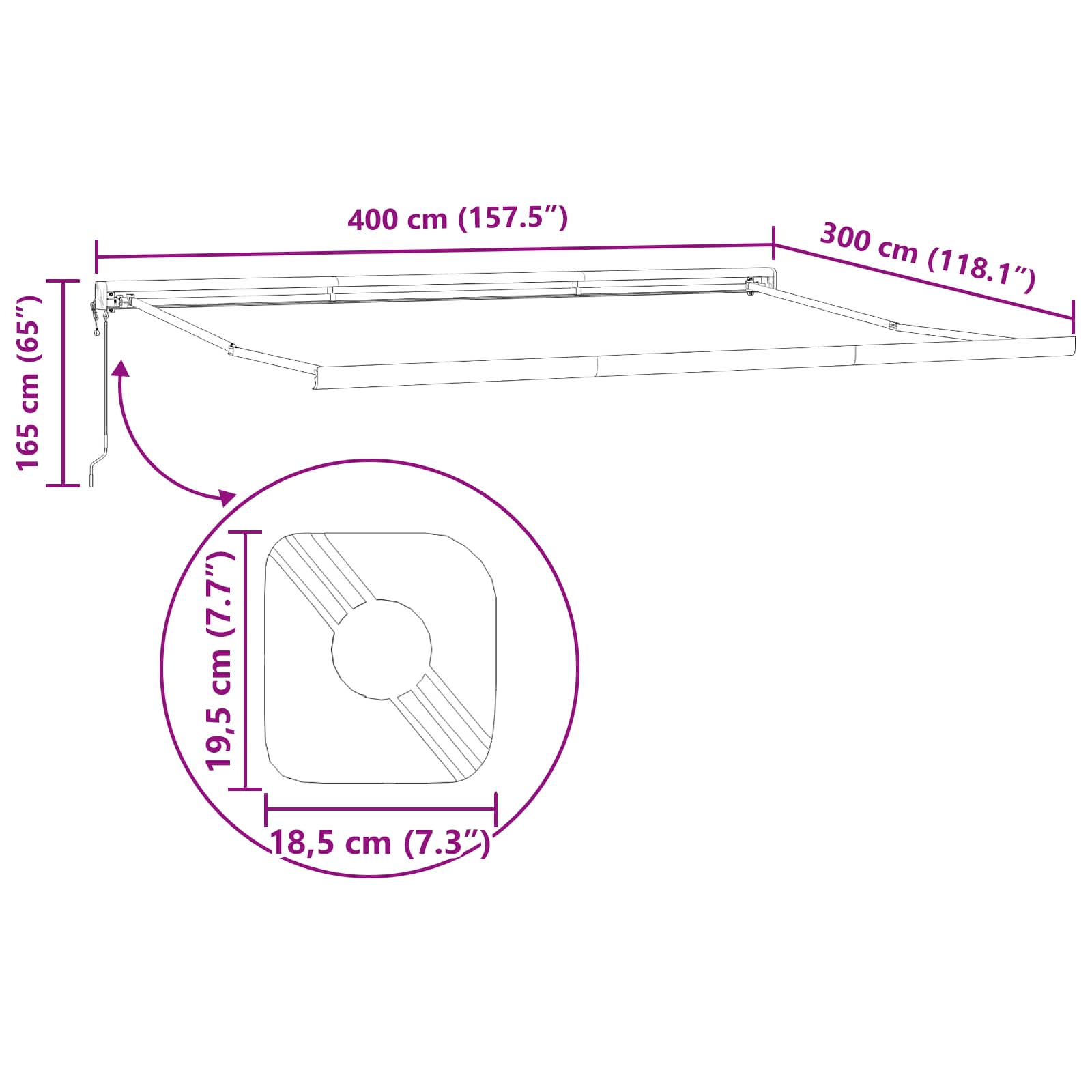 Markies Lichtgrijs 400 × 300 cm Polyester en Aluminium – afbeelding 9