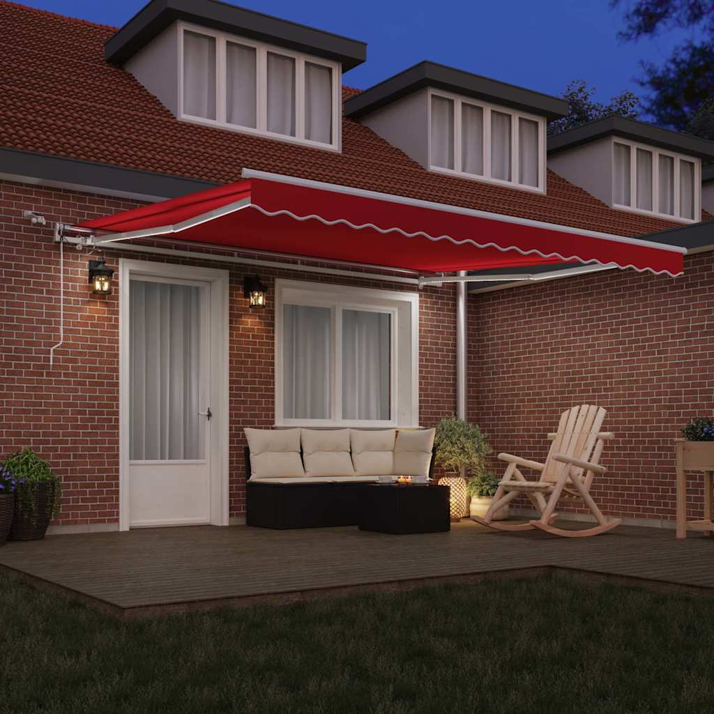 Inklapbaar Zonnescherm Rood 400 × 300 cm Polyester en Metaal – afbeelding 3