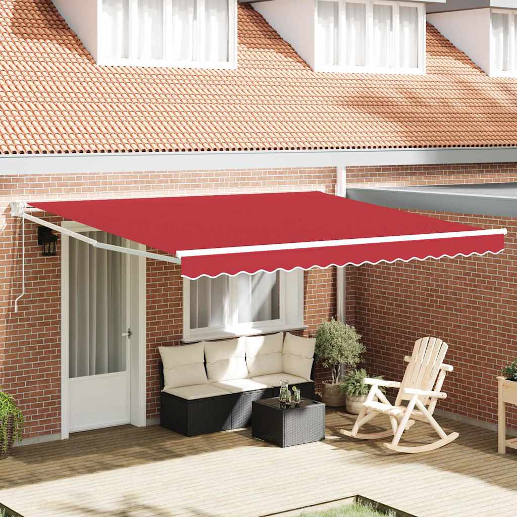 Elektrisch Uittrekbaar Zonnescherm Rood 400 × 300 cm