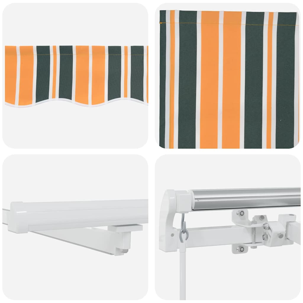 Inklapbaar Zonnescherm Groen en geel 400 × 300 cm Stof en Staal – afbeelding 11