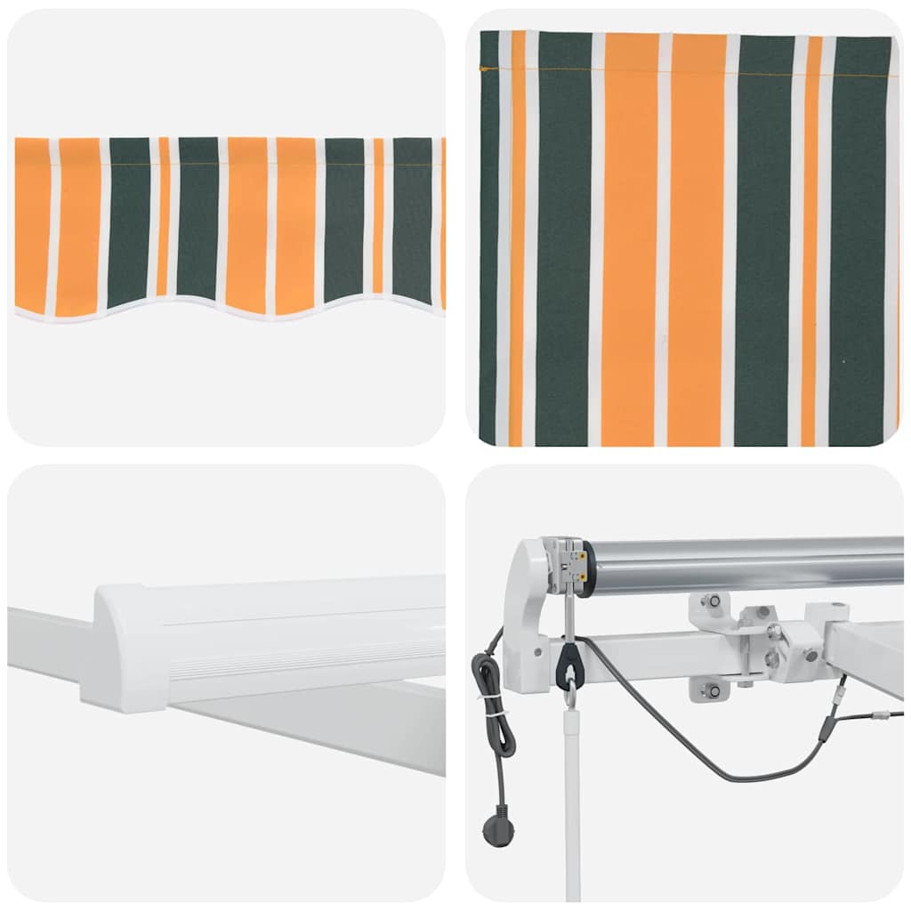 Inklapbaar Zonnescherm Groen en Geel 400 × 300 cm – afbeelding 10