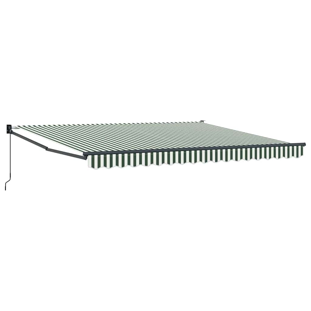 Inklapbaar Zonnescherm Groen en Wit 400 × 300 cm – afbeelding 2