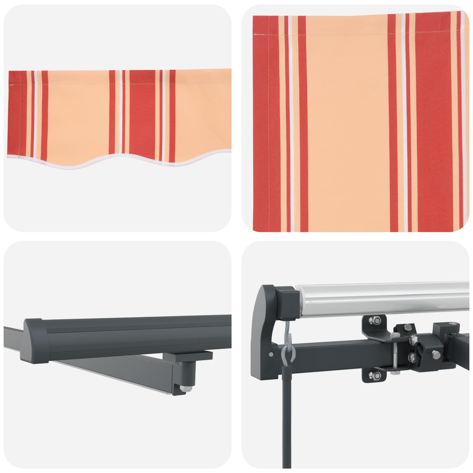Inklapbaar Zonnescherm geel en oranje 400 ×350 cm Stof – afbeelding 10