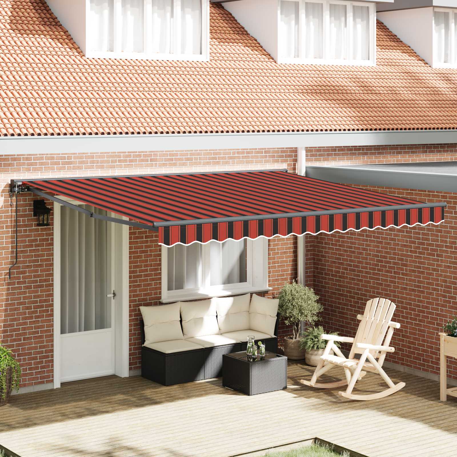 Luifeldoek Geel en Oranje 400 × 350 cm Polyester