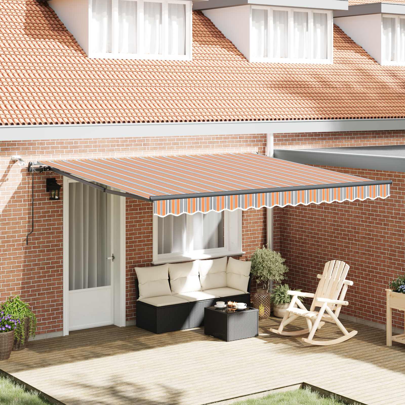 Luifeldoek Meerkleurig 400 × 350 cm Polyester – afbeelding 1