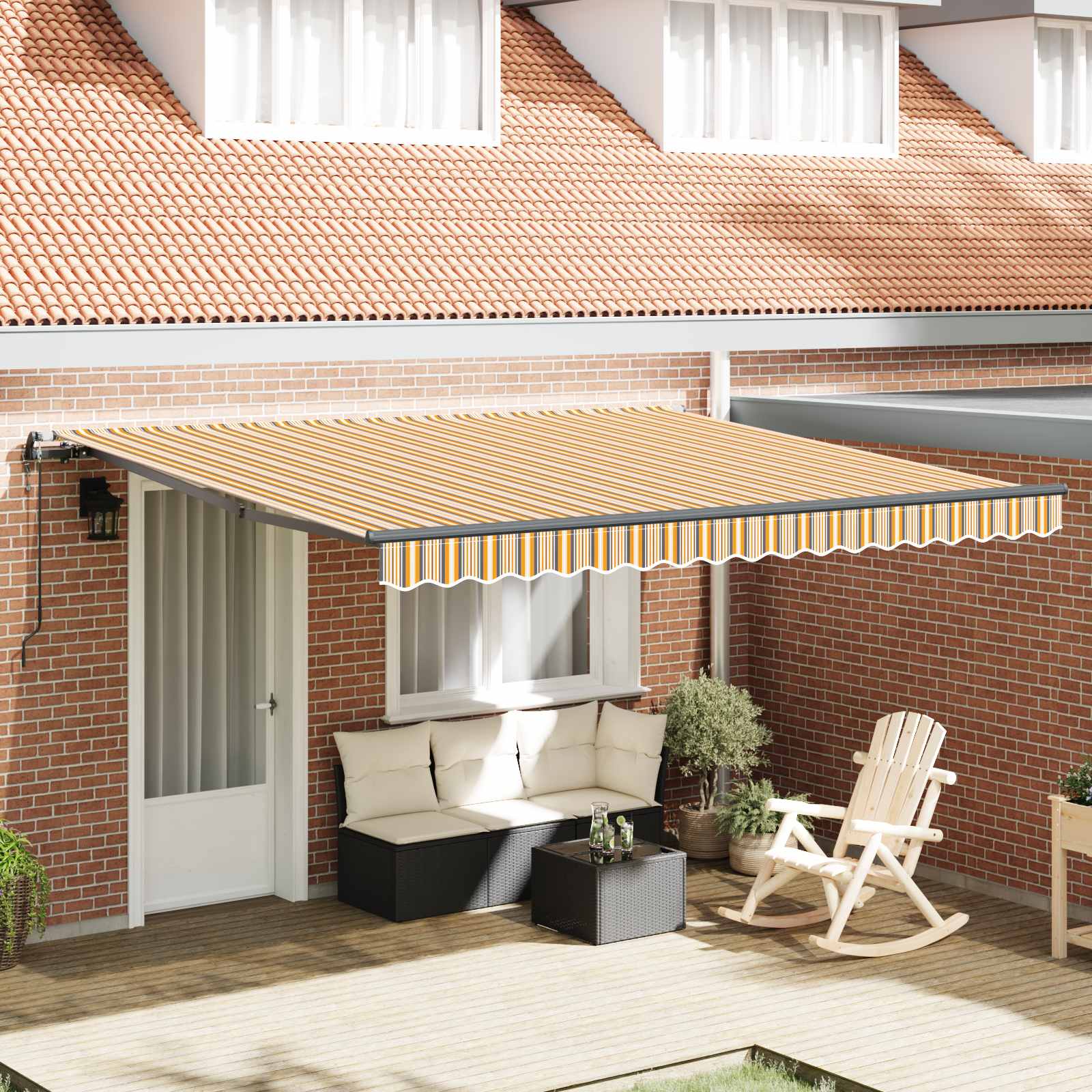 Inklapbaar Zonnescherm Multikleur 400 × 350 cm – afbeelding 1