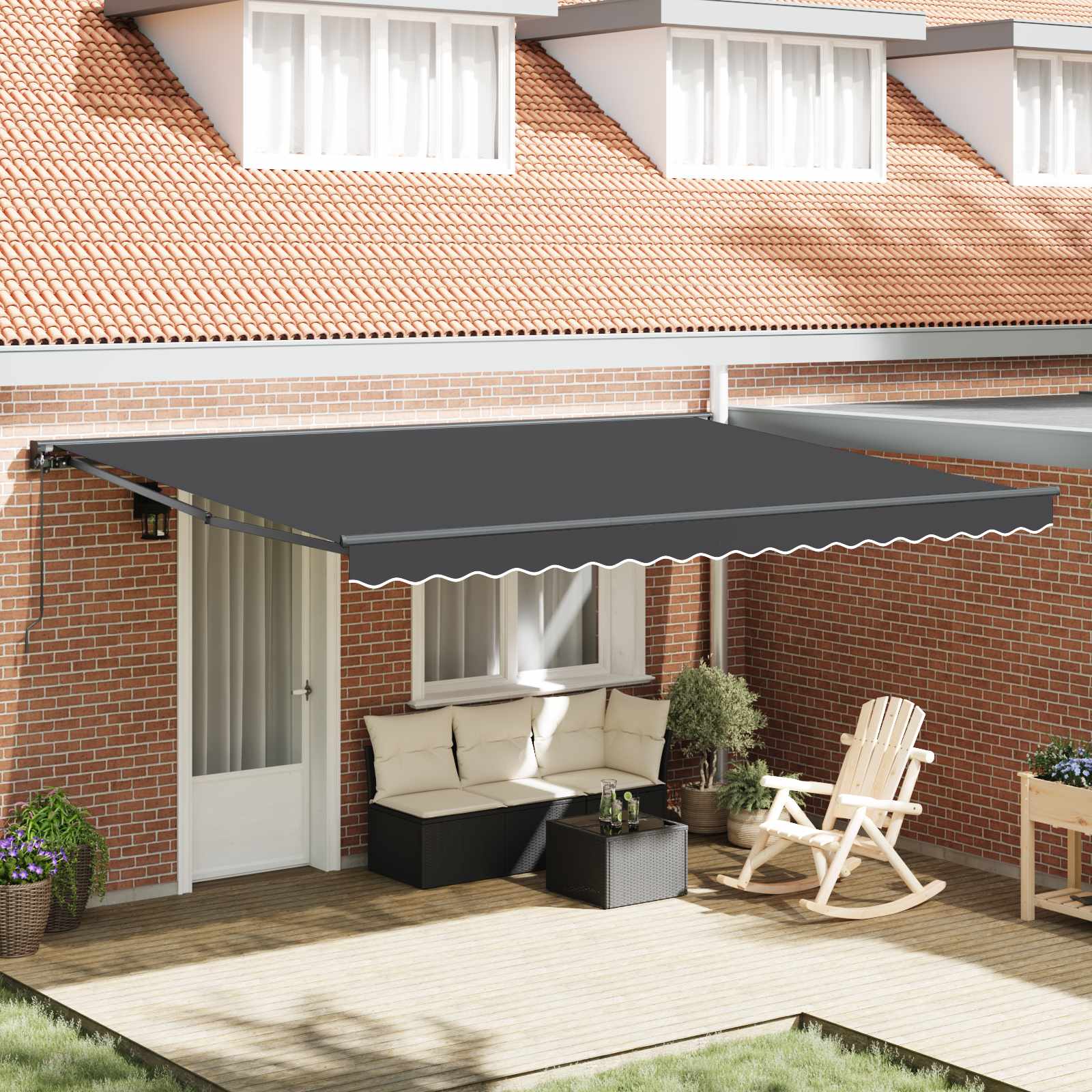 Zijde Frame Antraciet 450 × 300 cm Polyester met PU-coating