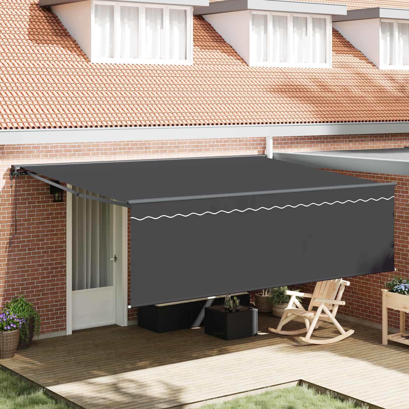 Inklapbaar Zonnescherm Antraciet 450 × 350 cm