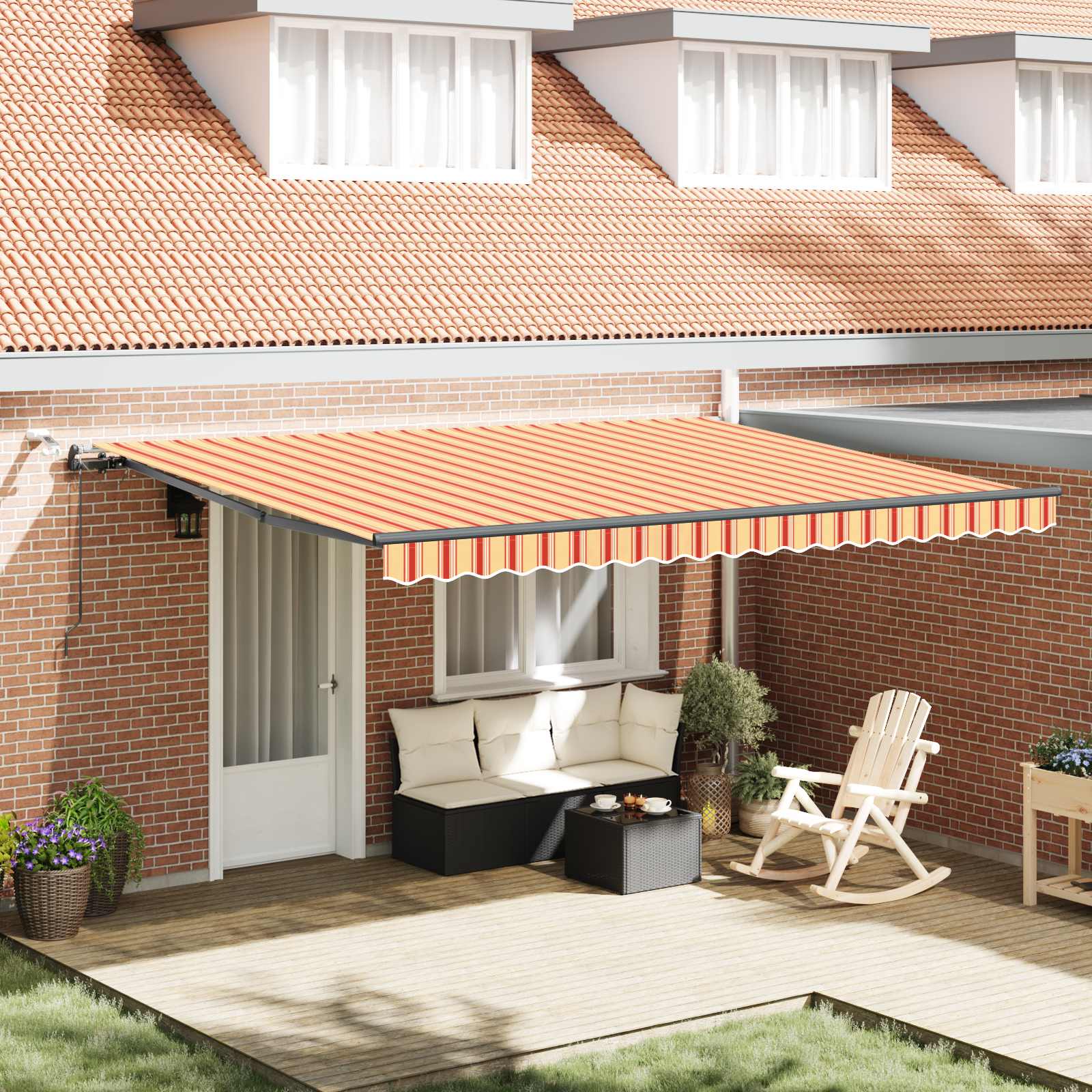 Luifeldoek met Geel en Oranje 450 × 300 cm Polyester