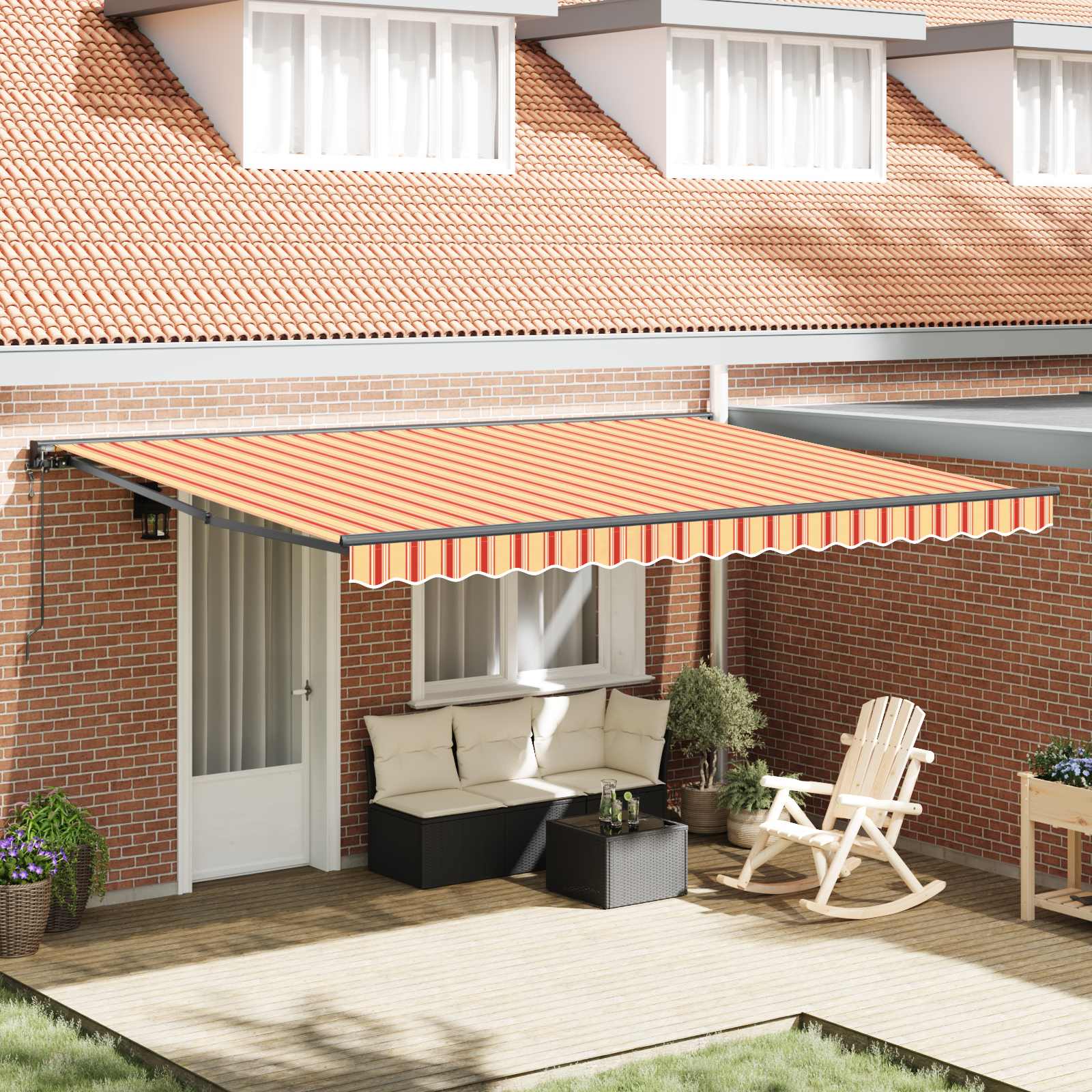 Zijde Frame Multikleur 450 × 300 cm Polyester met PU-coating