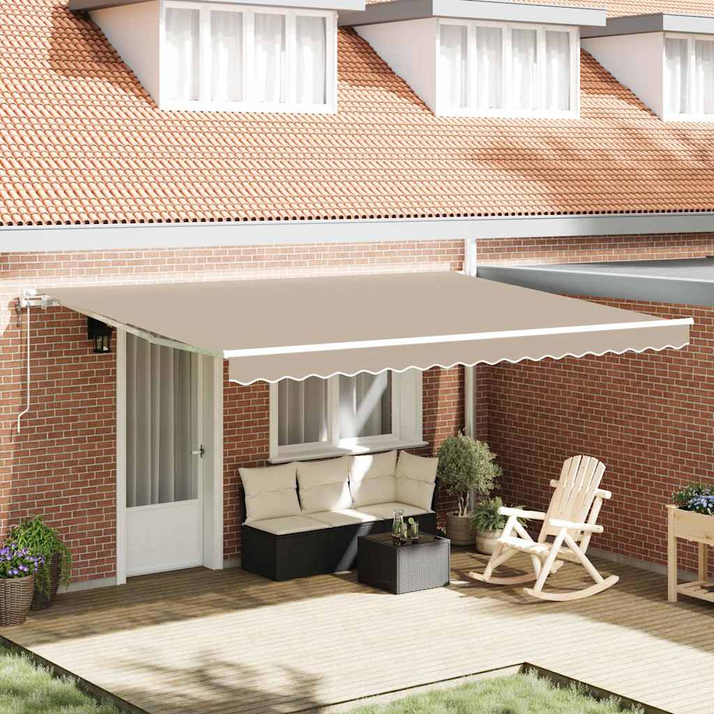 Elektrisch Uittrekbaar Zonnescherm Beige 450 × 300 cm – afbeelding 1