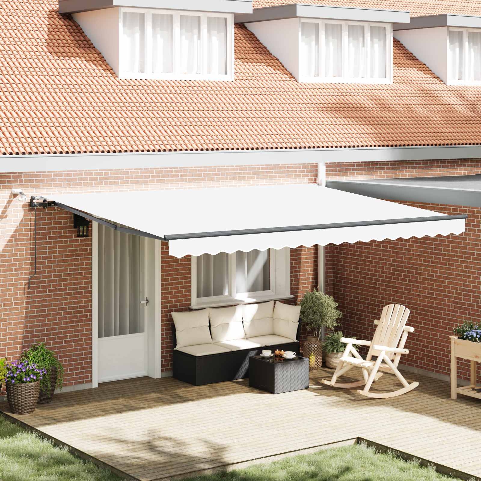 Luifeldoek met Wit 450 × 300 cm Polyester