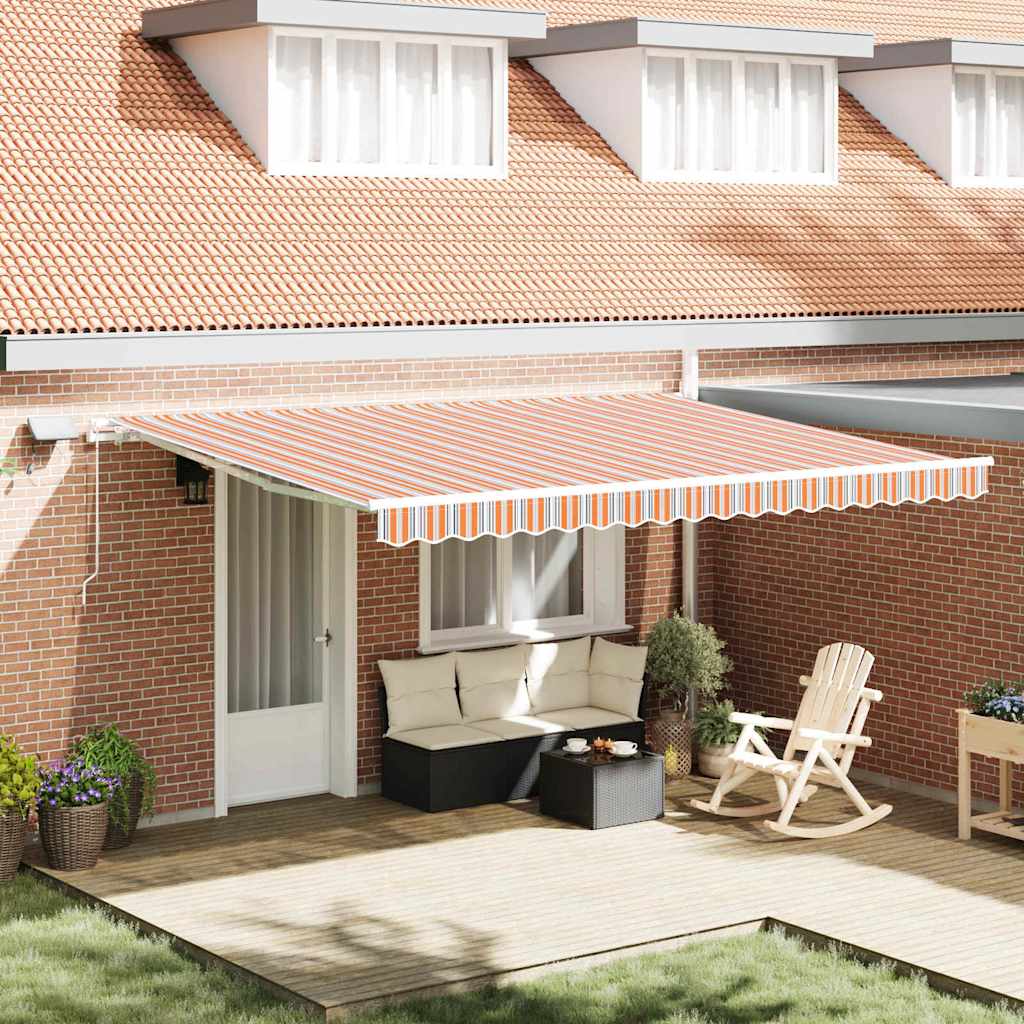 Inklapbaar Zonnescherm Multikleur 450 × 350 cm Stof en Staal – afbeelding 1