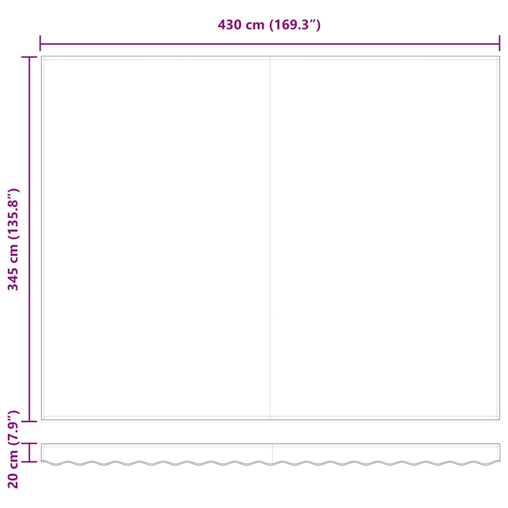 Inklapbaar Zonnescherm Multikleur 450 × 350 cm Stof en Staal – afbeelding 12