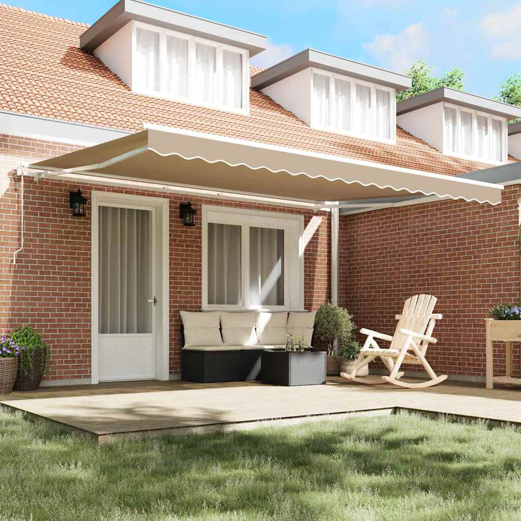 Elektrisch Uittrekbaar Zonnescherm Beige 450 × 350 cm – afbeelding 3