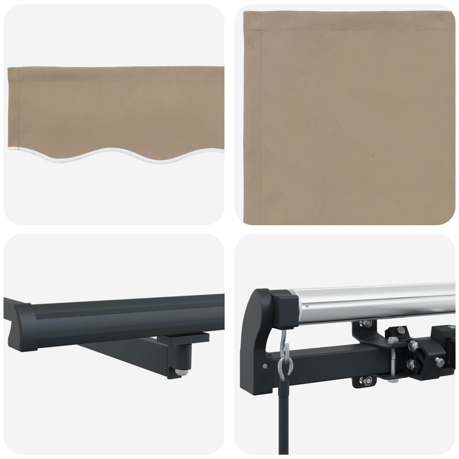 Inklapbaar Zonnescherm Beige 450 × 350 cm Polyester en staal – afbeelding 8