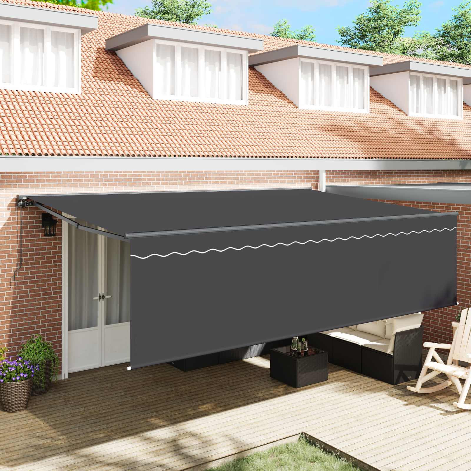 Inklapbaar Zonnescherm Antraciet 500 × 300 cm