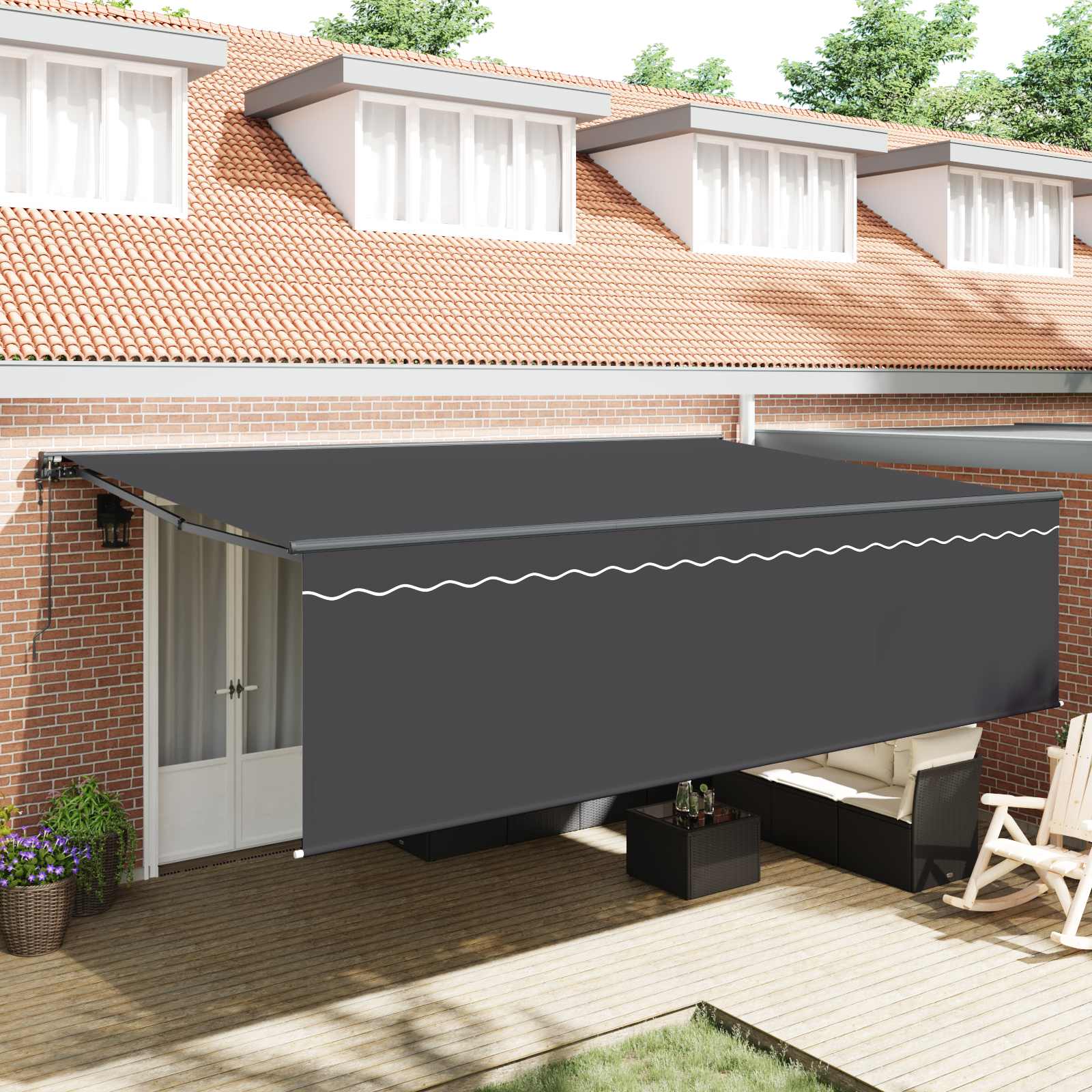 Inklapbaar Zonnescherm Antraciet 500 × 300 cm